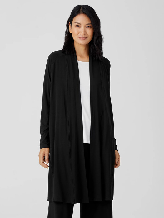 Stretch Jersey Knit Long Jacket