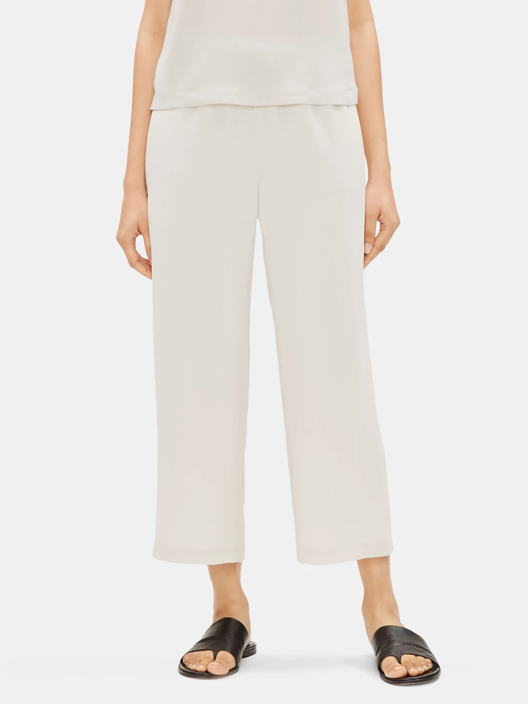 System Silk Georgette Crepe Cropped Pant