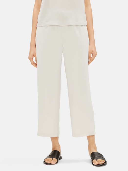 System Silk Georgette Crepe Cropped Pant