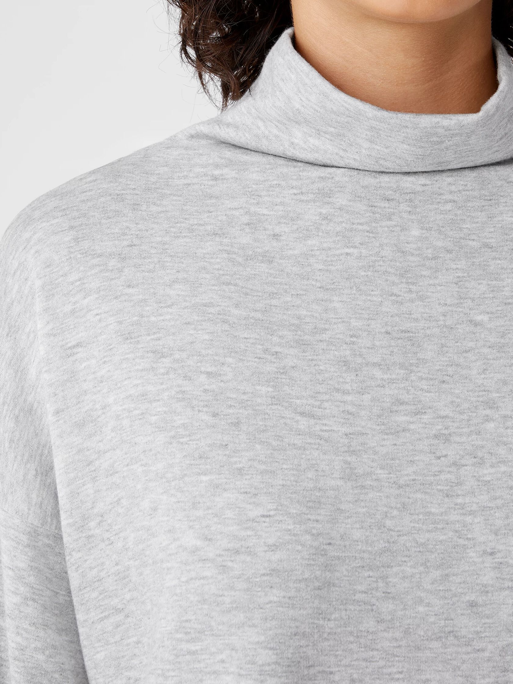Cozy Brushed Terry Funnel Neck Box-Top