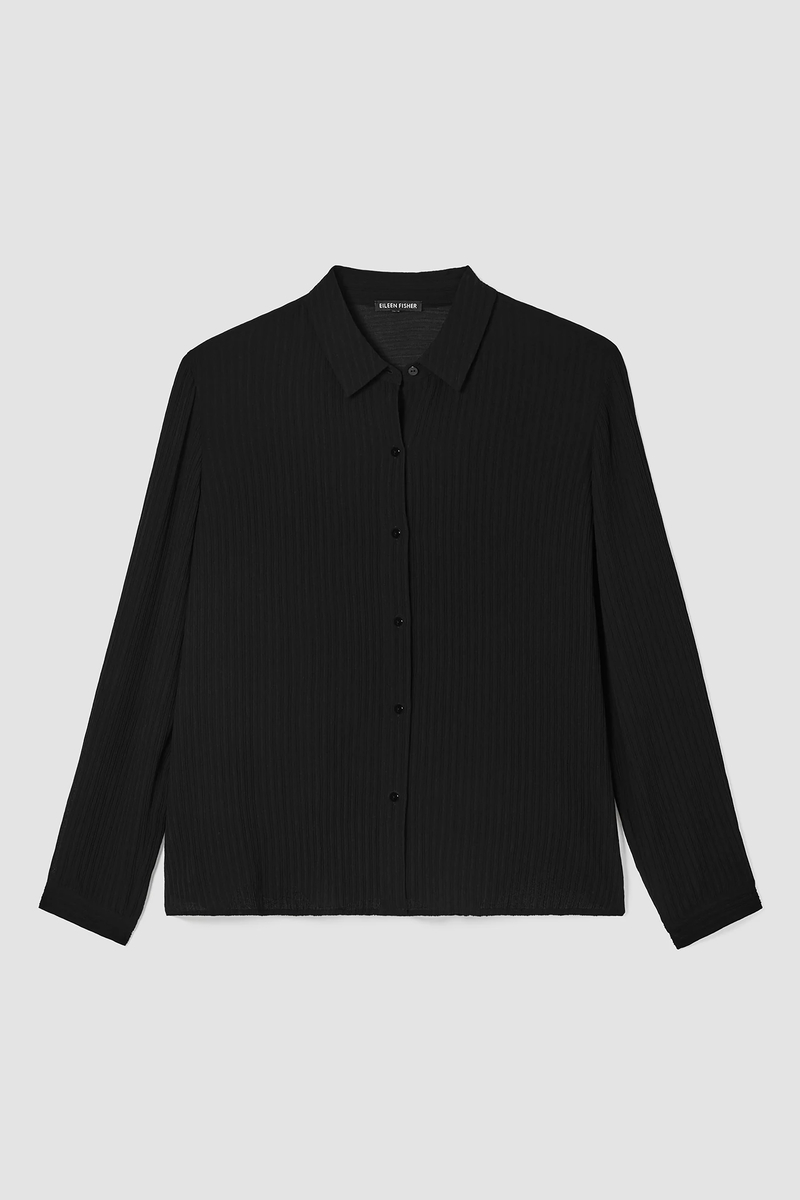 Accordion Silk Jacquard Classic Collar Shirt
