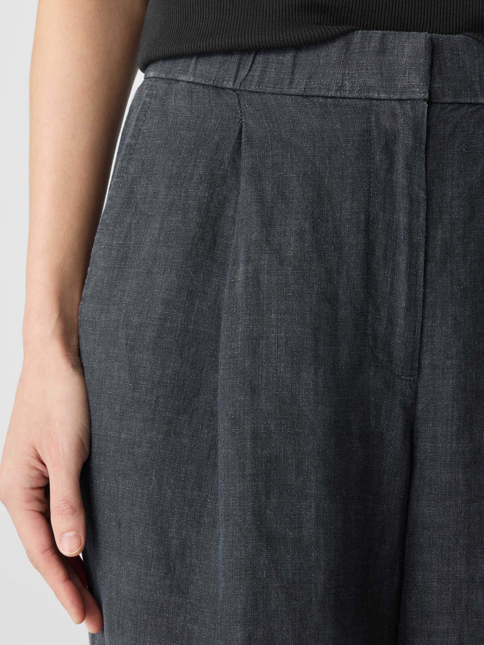 Washed Organic Linen Délavé Trouser Pant