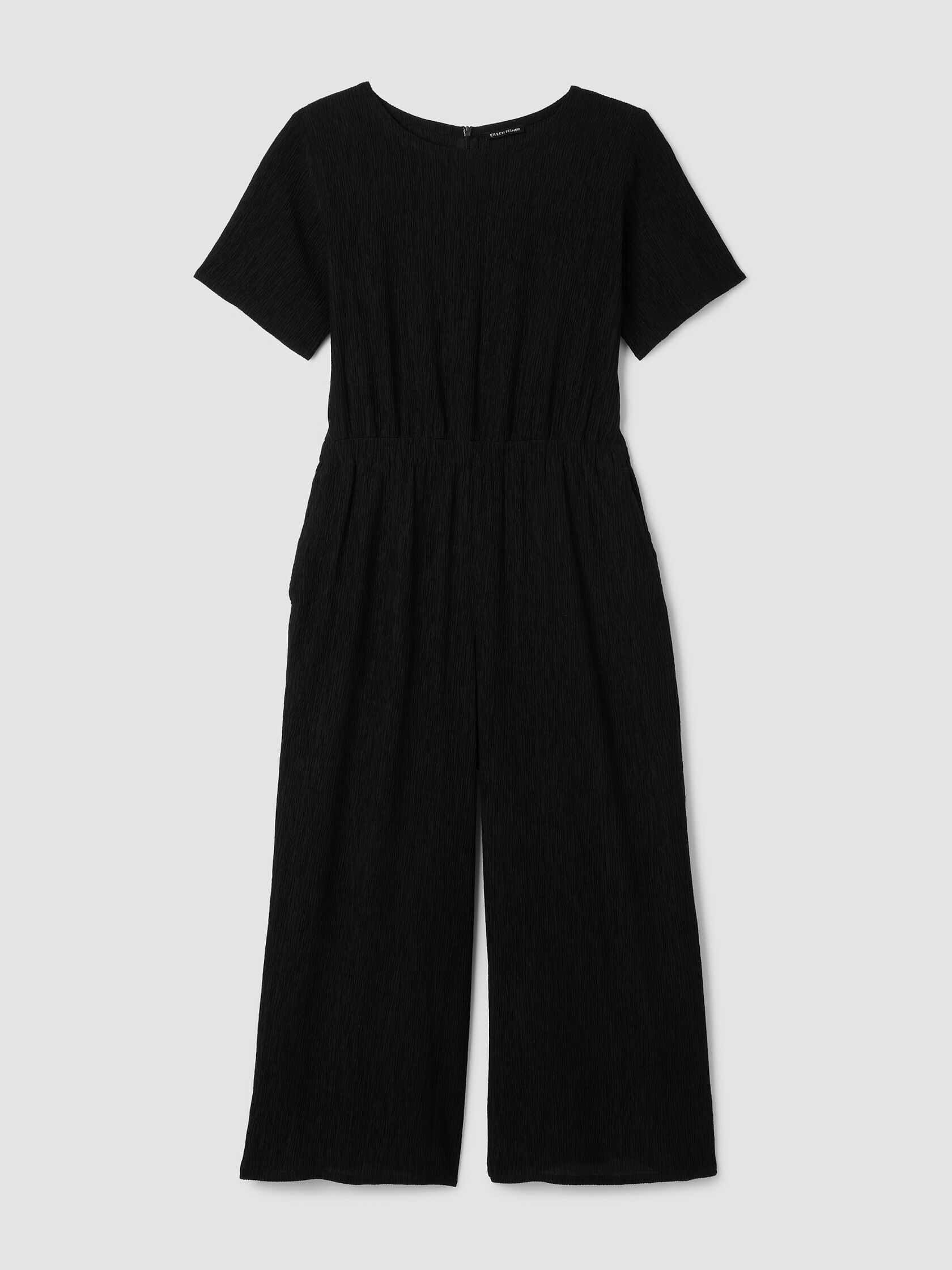Woven Plissé Jumpsuit