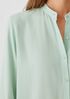 Silk Georgette Crepe Mandarin Collar Shirt