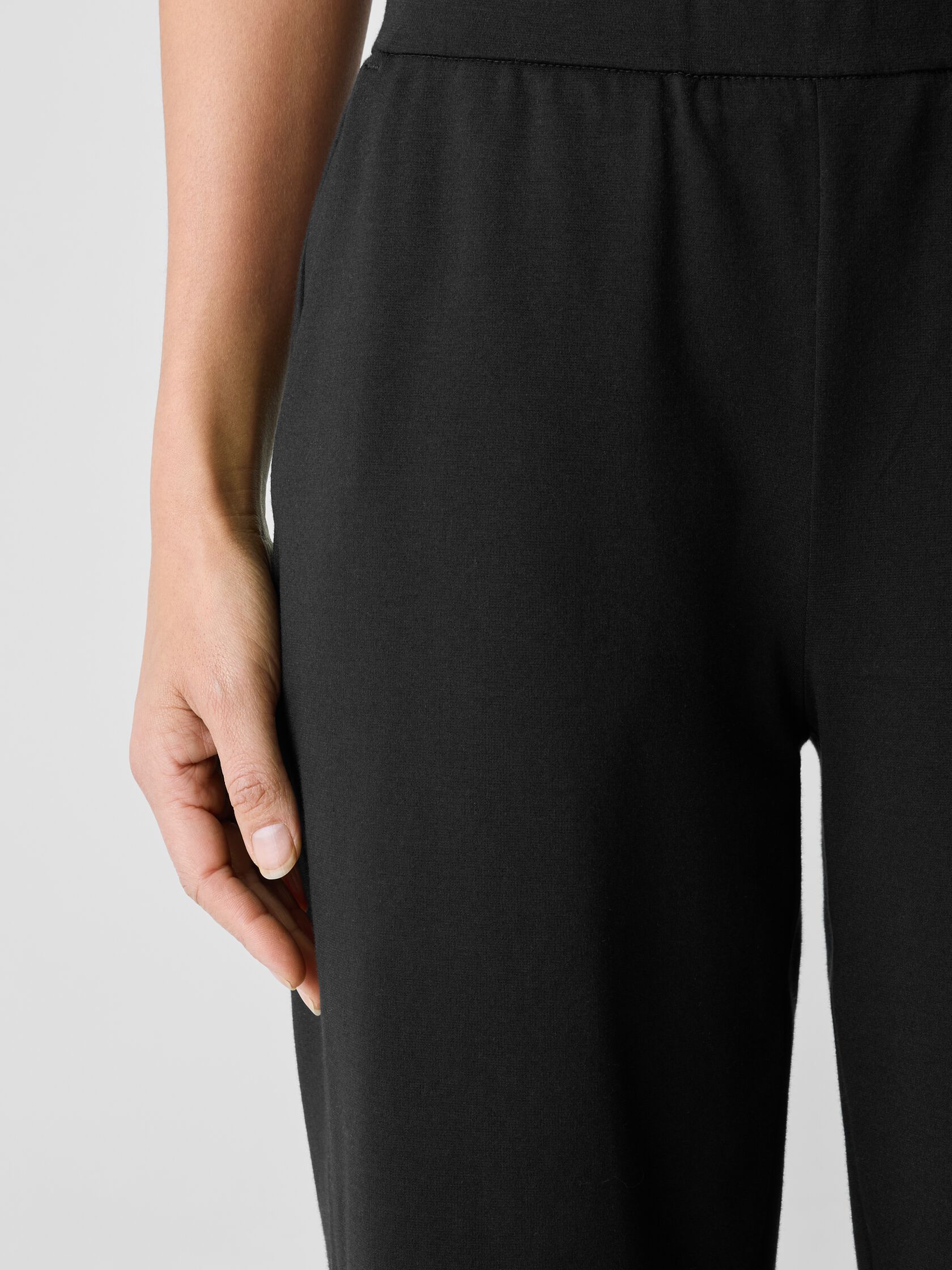 Cotton Blend Ponte Wide-Leg Pant