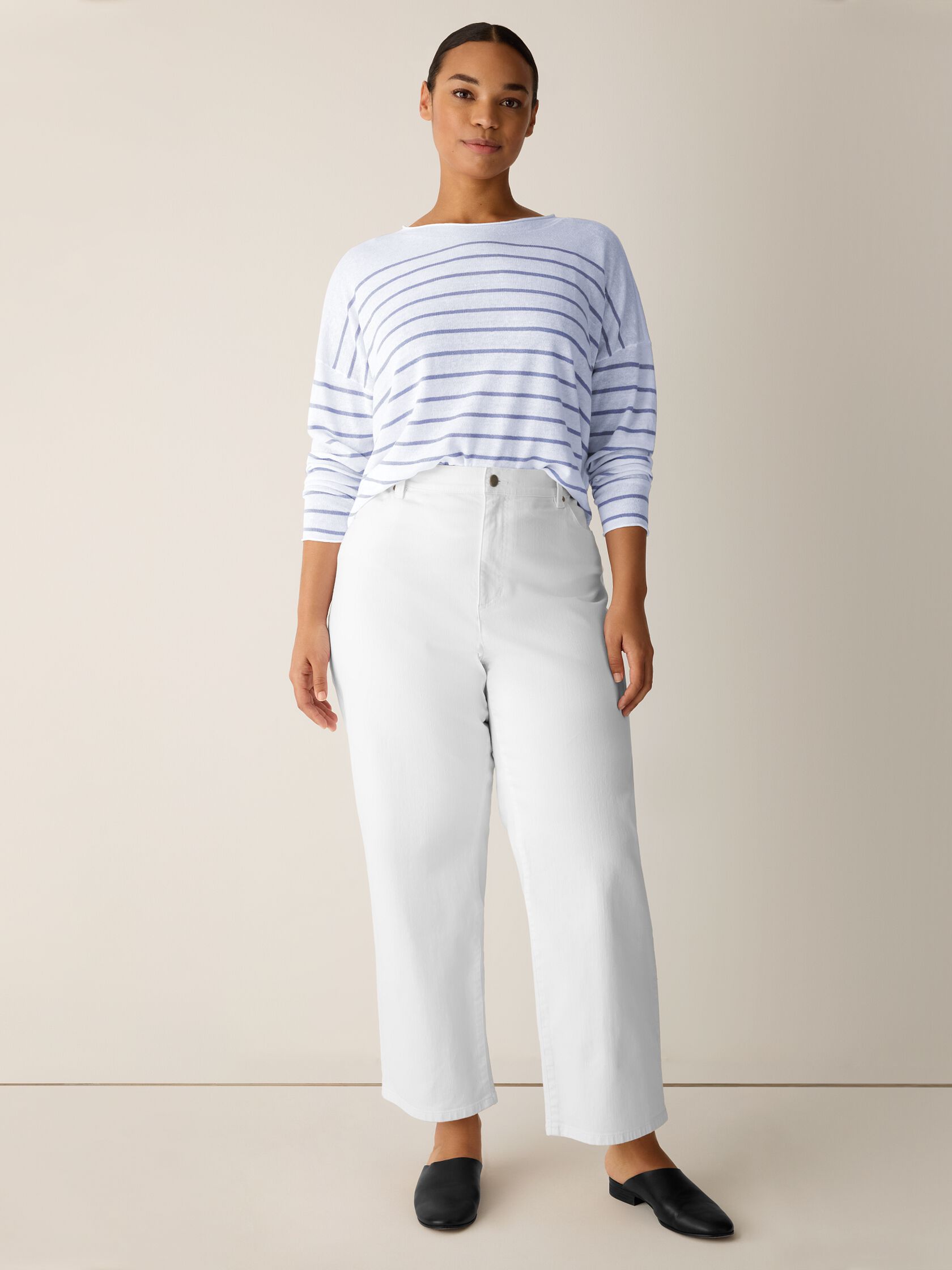 Garment-Dyed Organic Cotton Denim Straight Jean