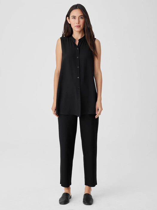 Washable Stretch Crepe Straight Pant