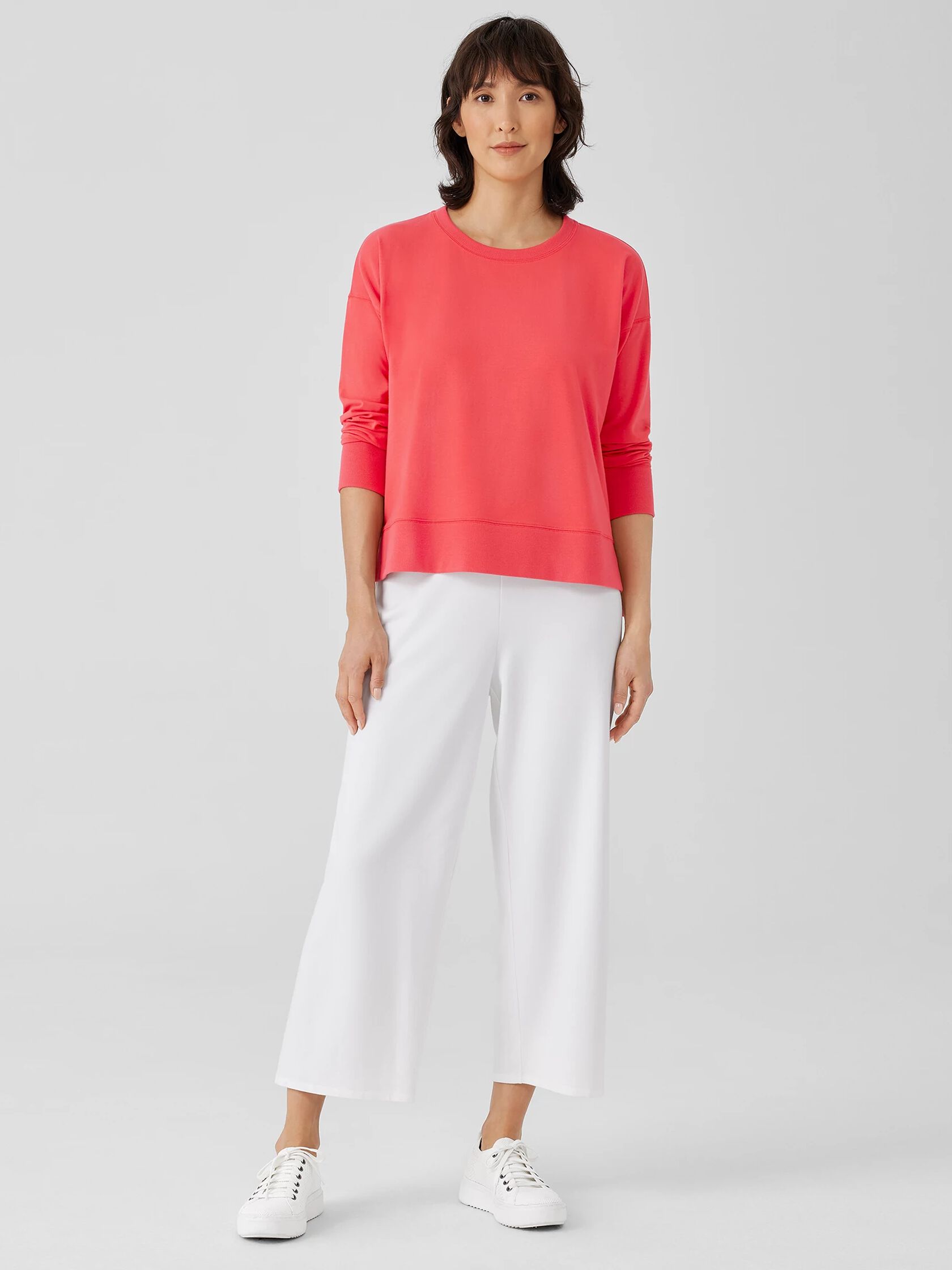 Traceable Cotton Jersey Crew Neck Top
