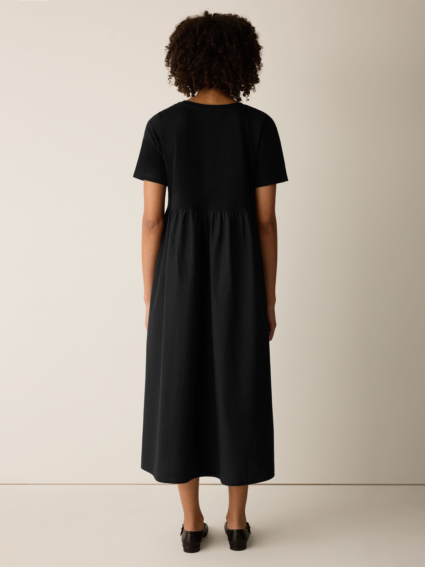 Organic Cotton Poplin Round Neck Dress