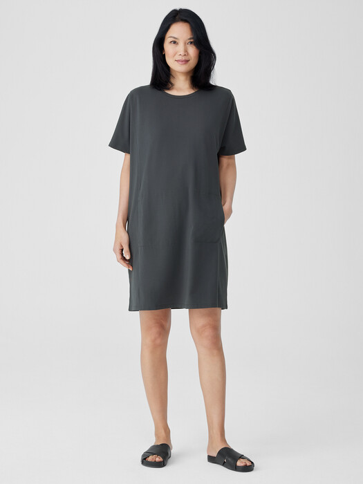 Pima Cotton Stretch Jersey T-Shirt Dress EILEEN FISHER