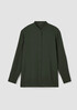 Silk Georgette Crepe Mandarin Collar Shirt