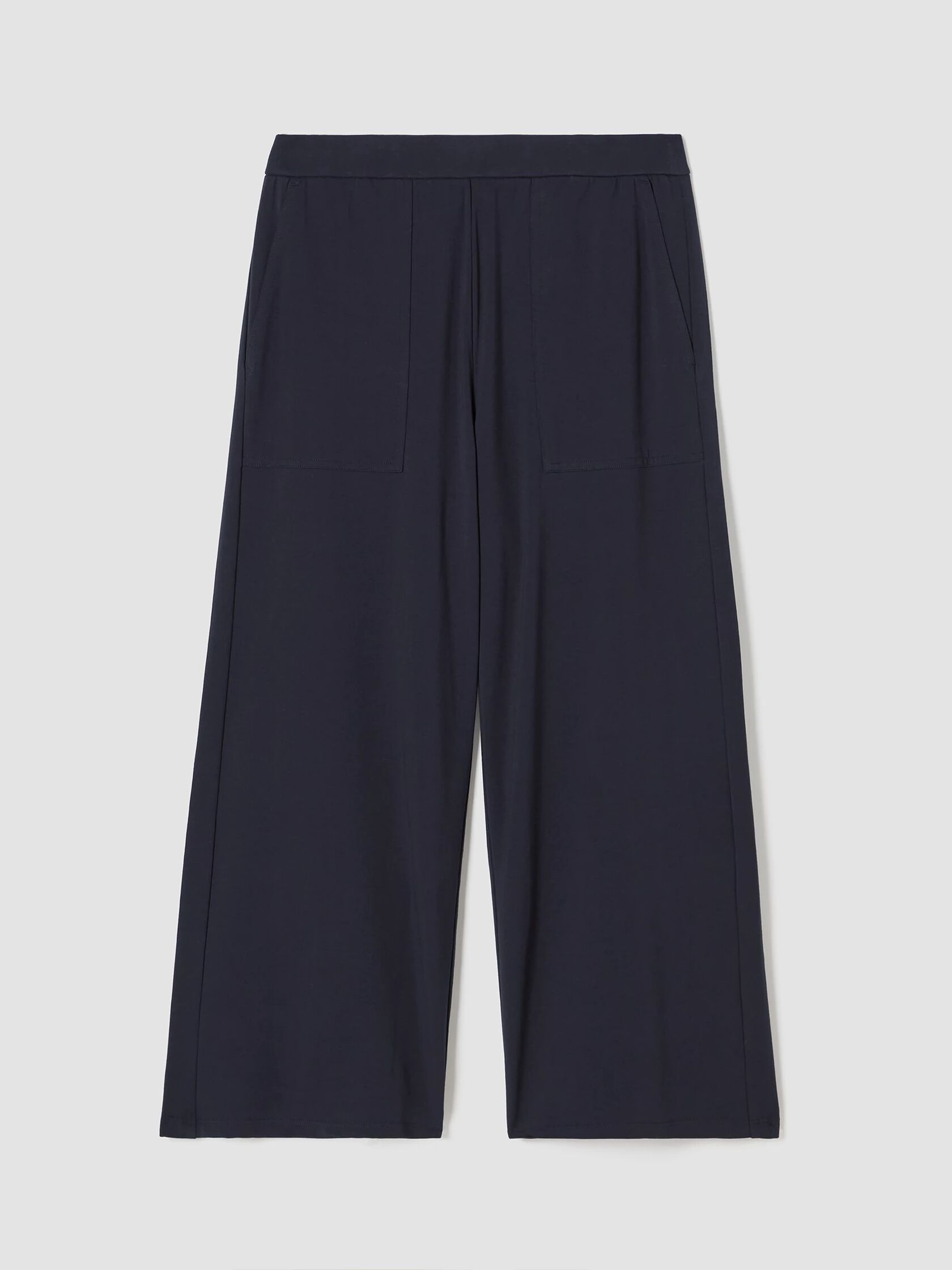 Pima Cotton Stretch Jersey Wide-Leg Pant
