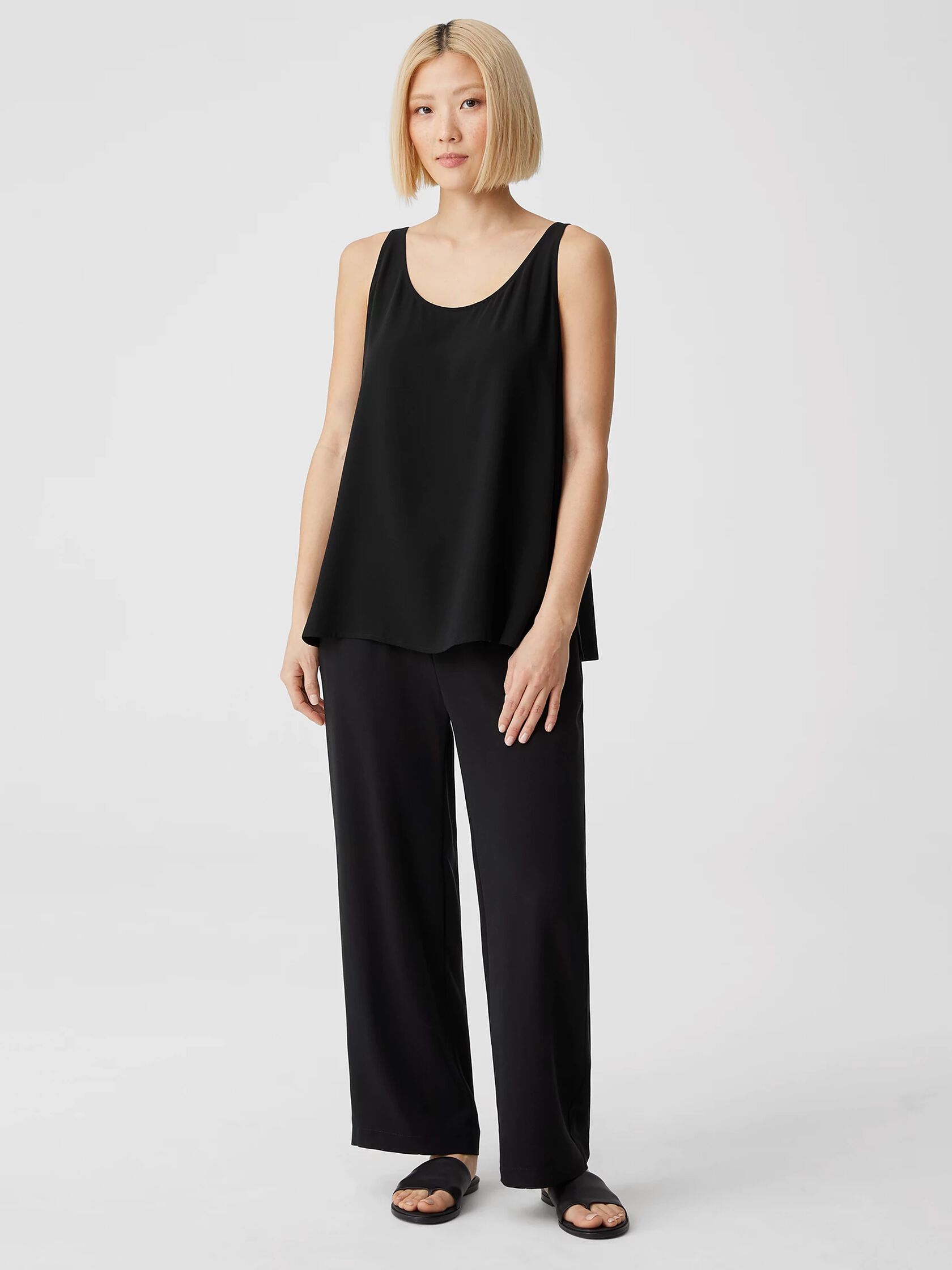 System Silk Georgette Crepe Tank | EILEEN FISHER