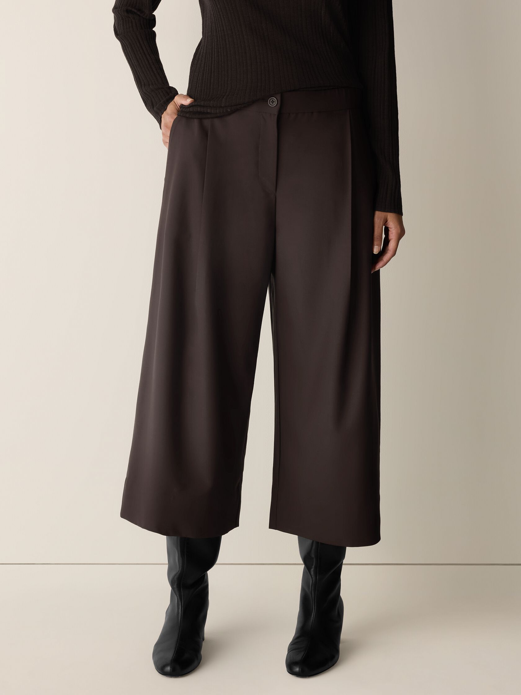 Seasonless Wool Pleated Culotte