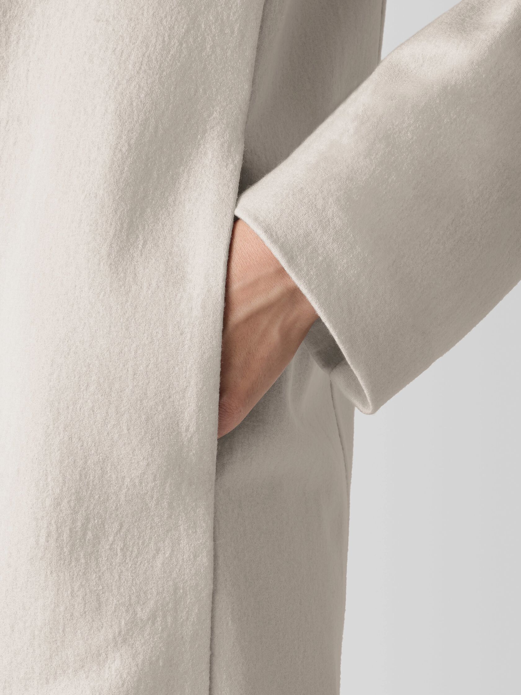 Felted Wool Jersey Long Blazer in Regenerative Wool
