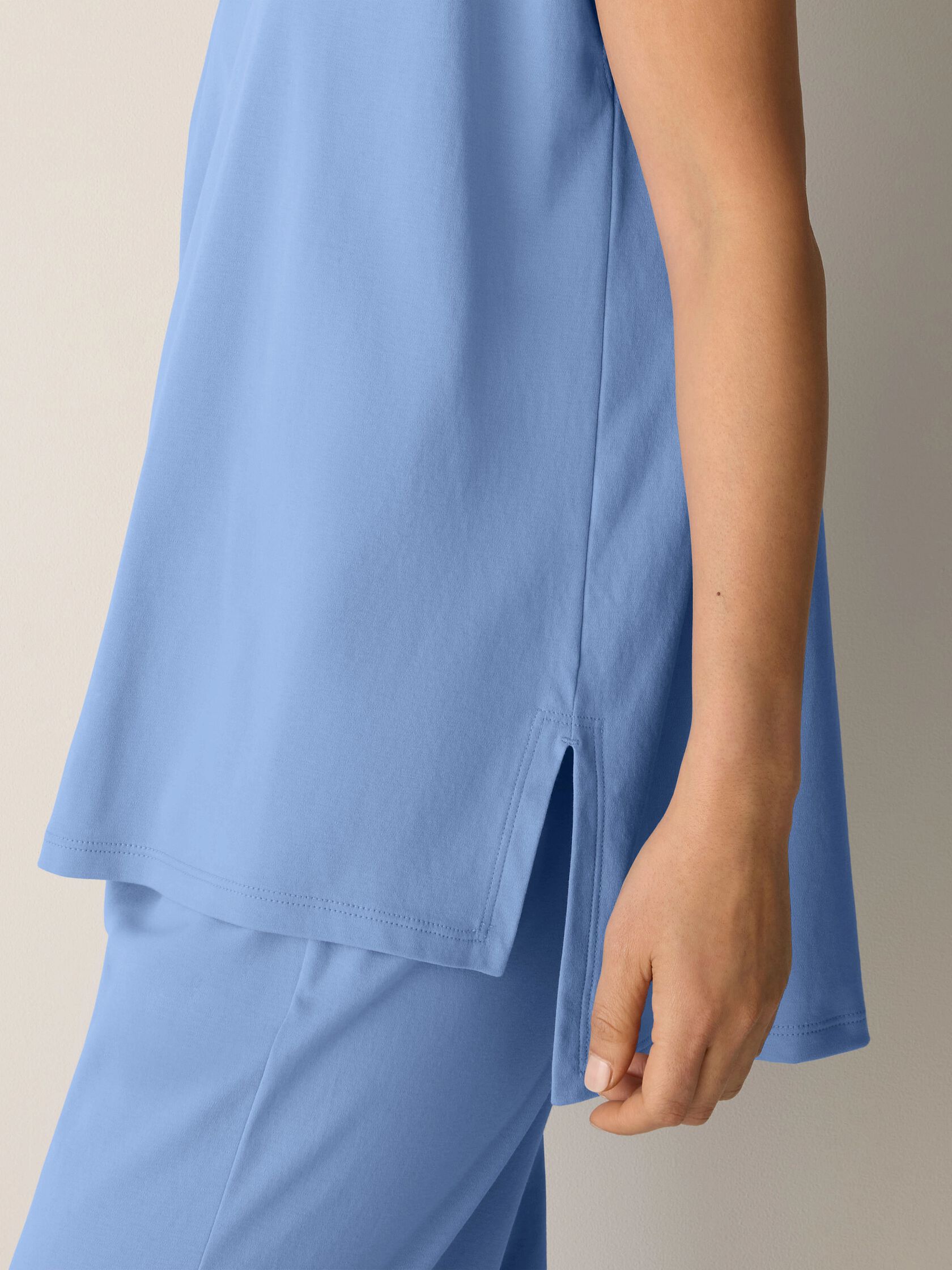 Organic Cotton Interlock Jewel Neck Sleep Tee