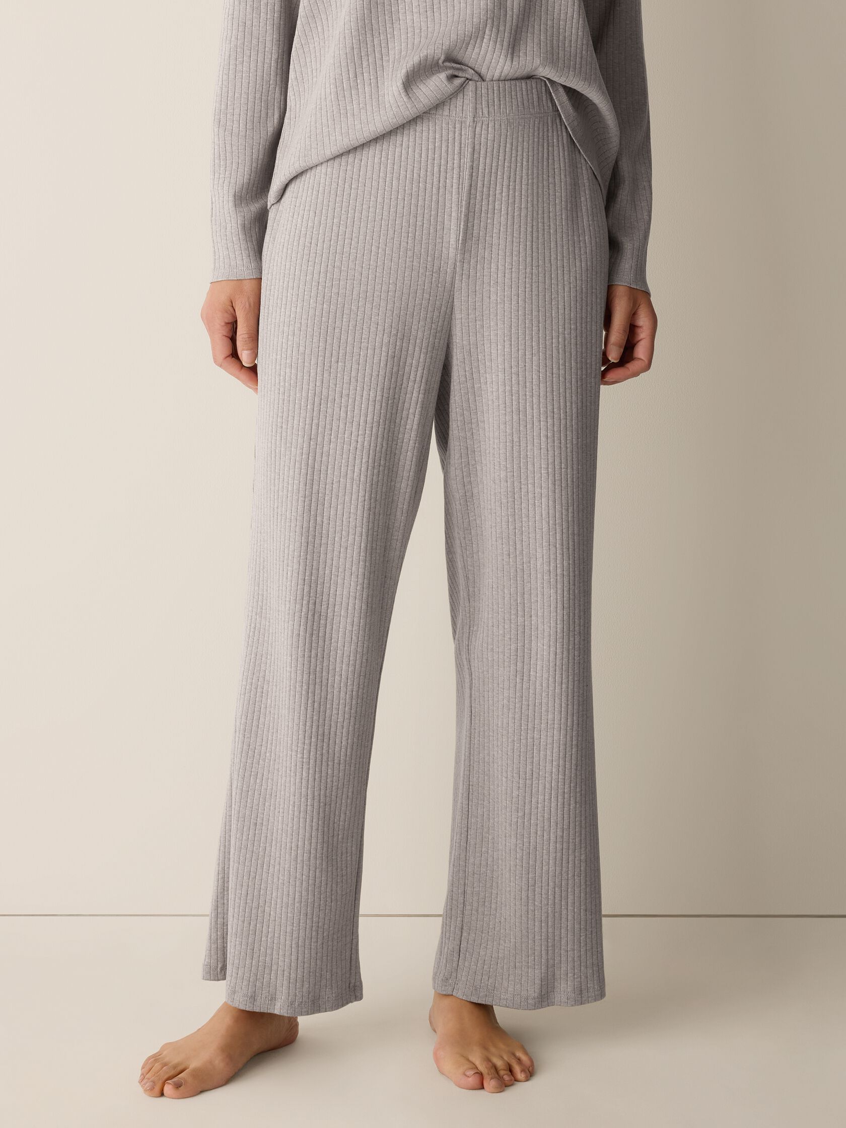 Organic Cotton Rib Straight Sleep Pant