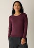 Sheer Cotton Blend Knit Round Neck Tee