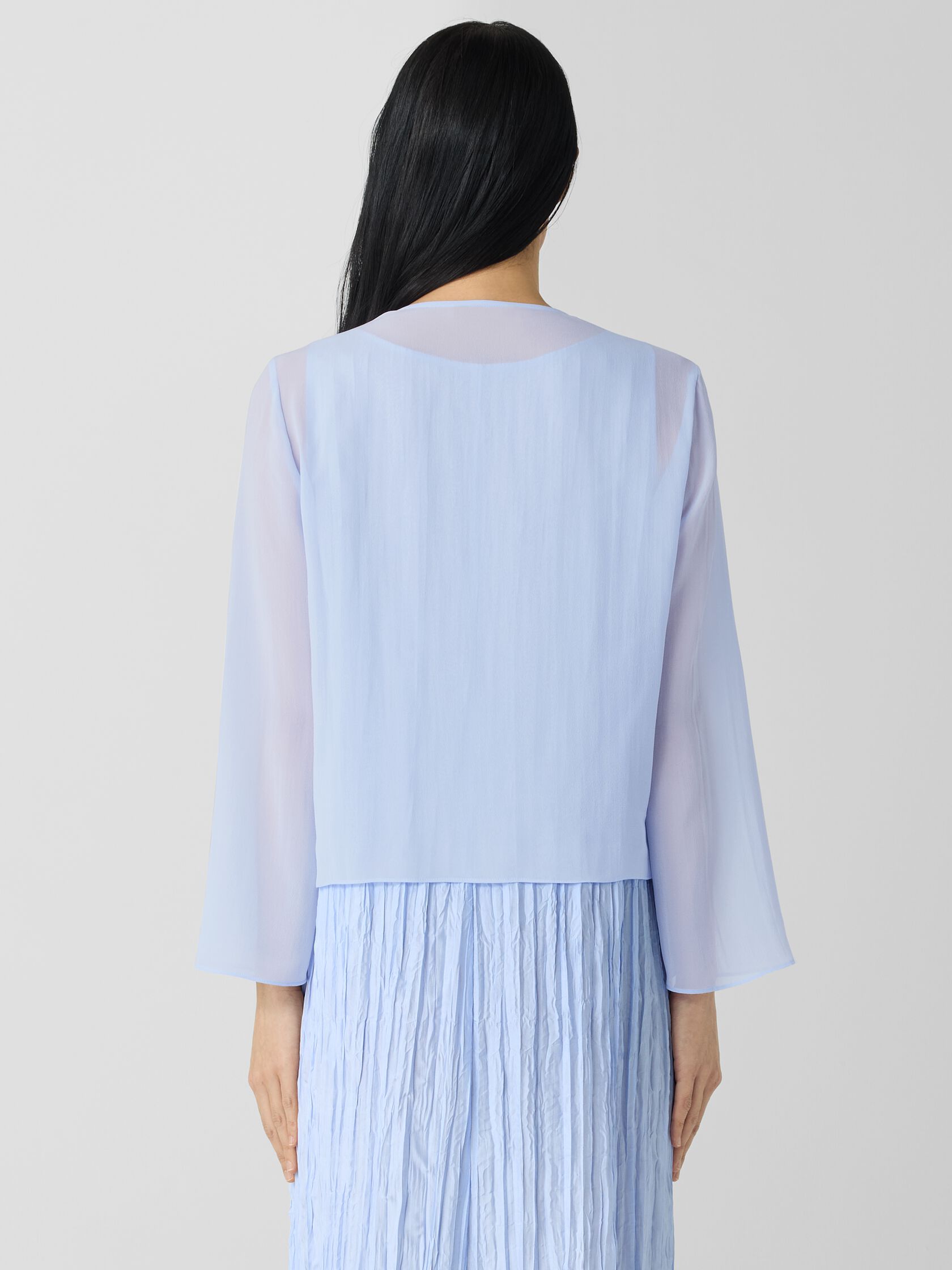 Sheer Silk Georgette Tie Jacket