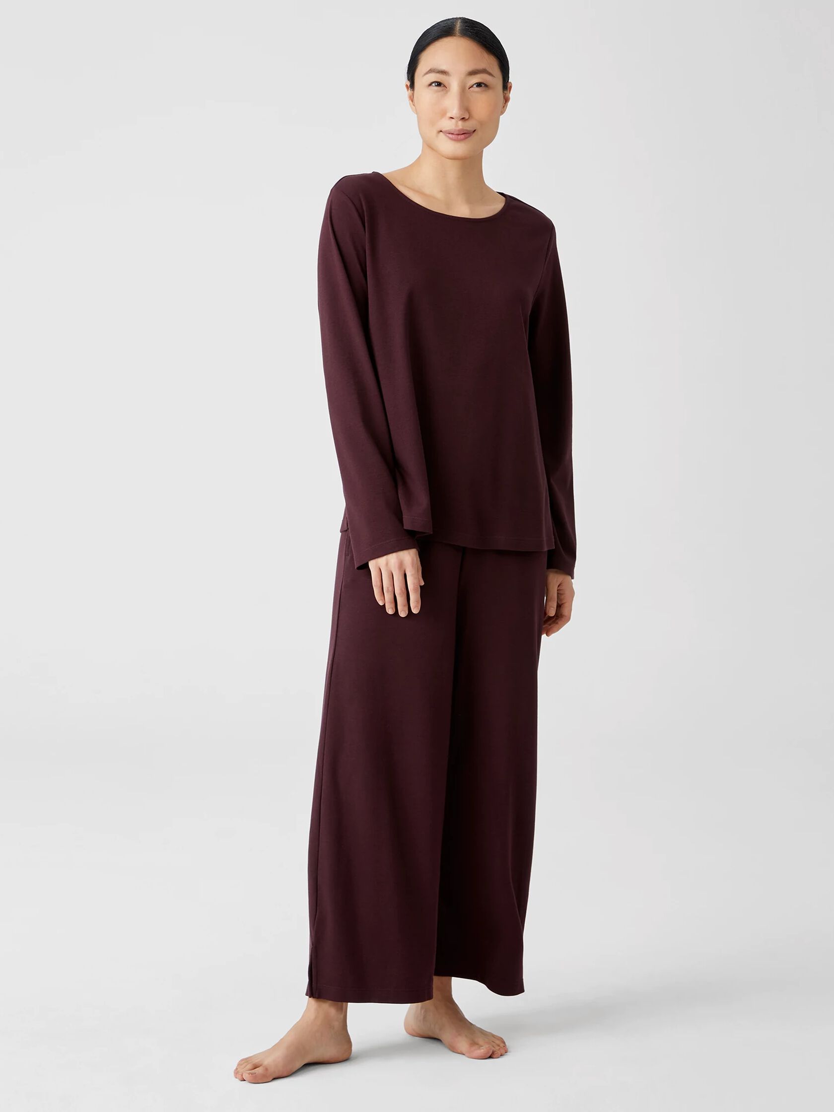 Cozy Organic Cotton Interlock Jewel Neck Top