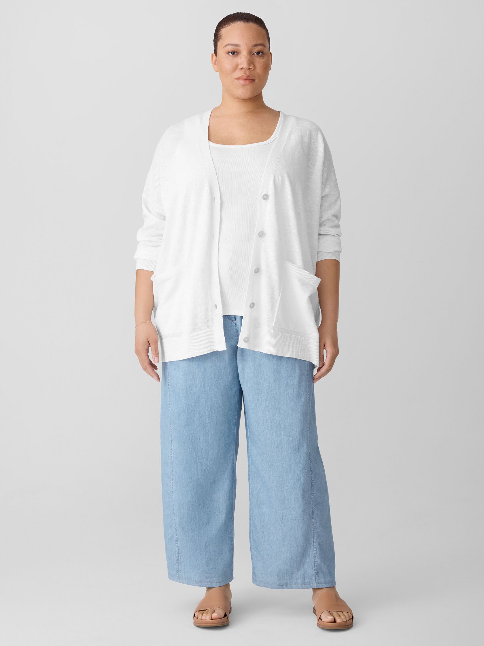 Organic Linen Cotton Slub Cardigan