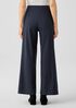 Washable Stretch Crepe High-Waisted Wide Pant