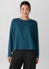 Cozy Brushed Terry Hug Round Neck Box-Top