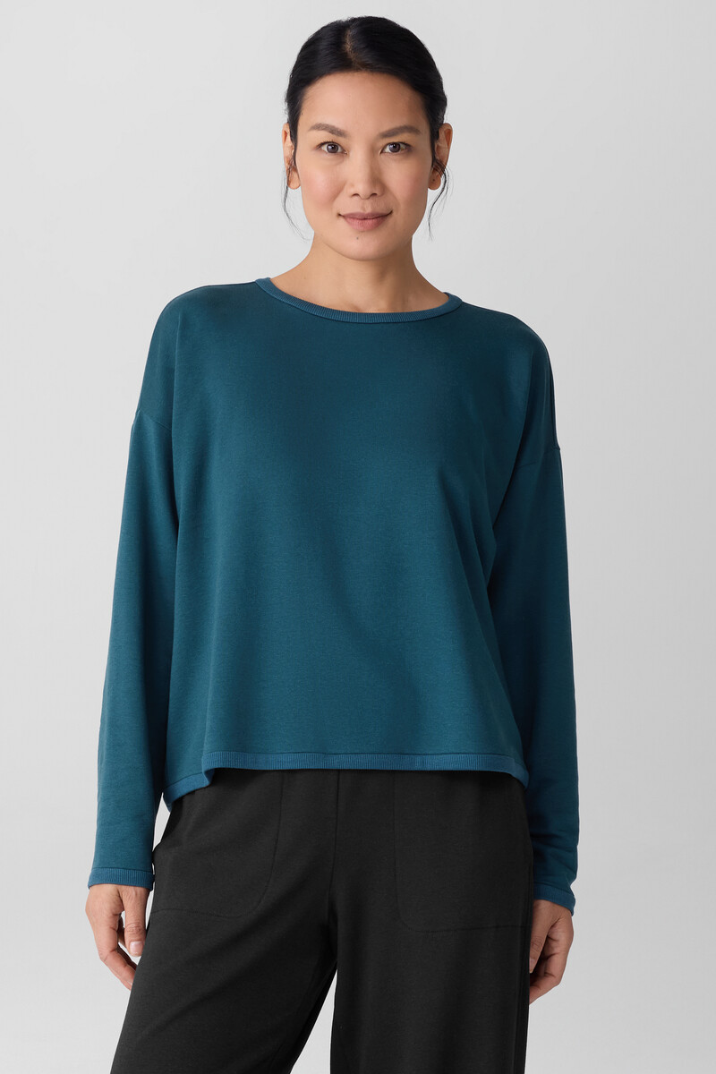 Cozy Brushed Terry Hug Round Neck Box-Top Cozy Brushed Terry Hug Round Neck Box-Top