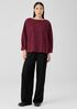 Lightweight Boiled Wool Bateau Neck Top in Regenerative Wool