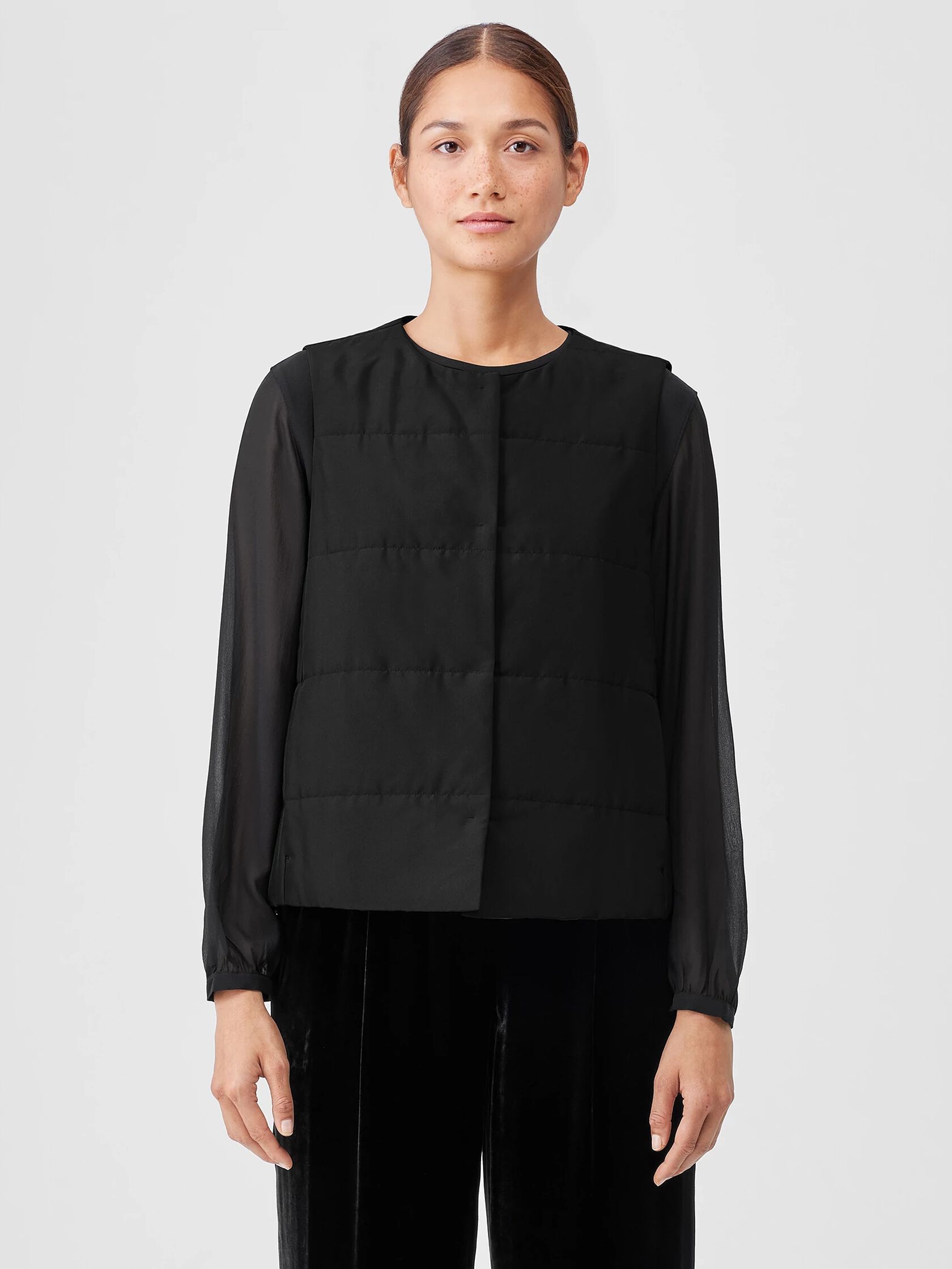 Smooth Silk Round Neck Vest