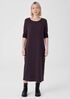 Stretch Jersey Knit Jewel Neck Dress