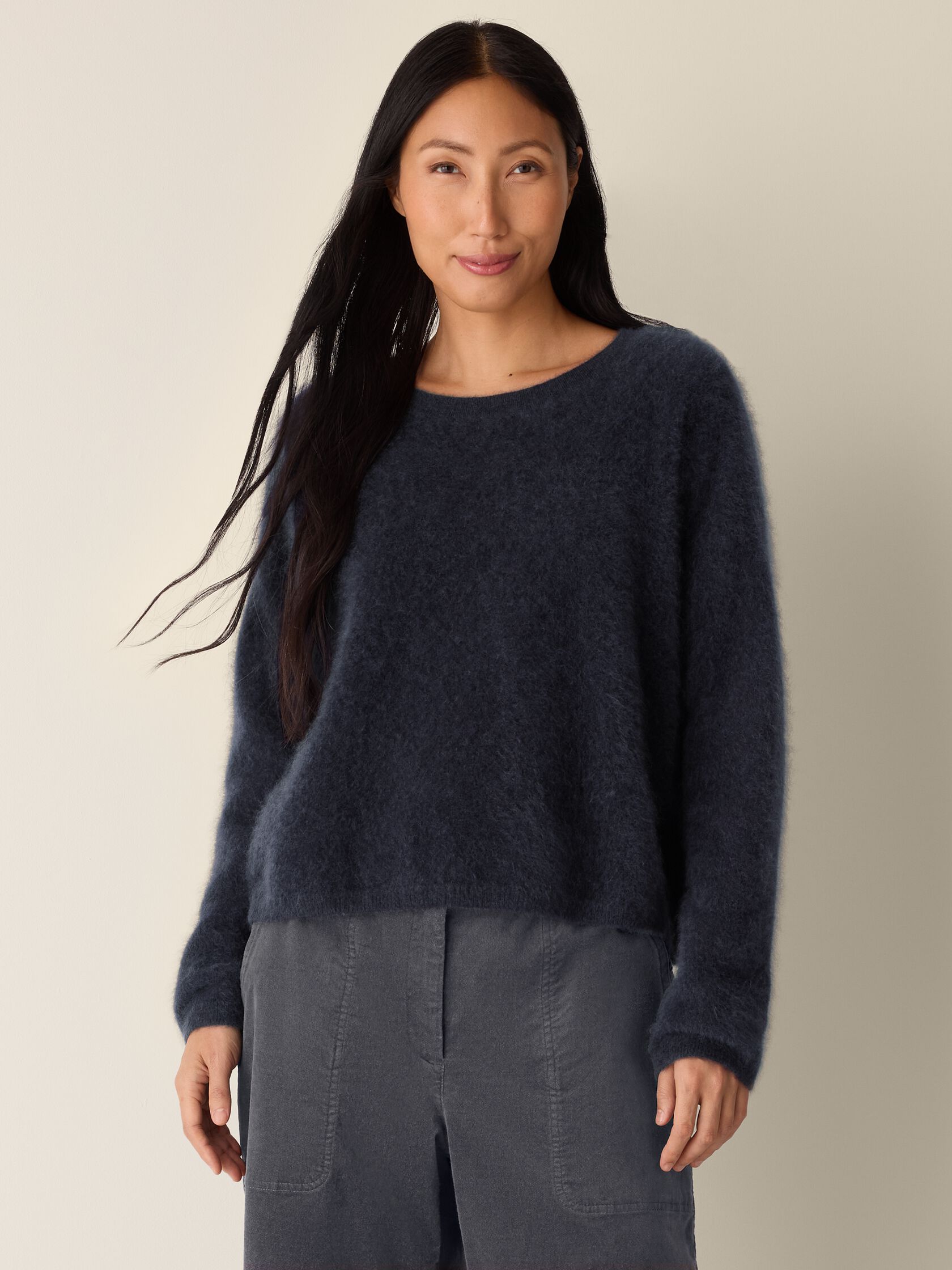 Cashmere Fluff Crew Neck Top