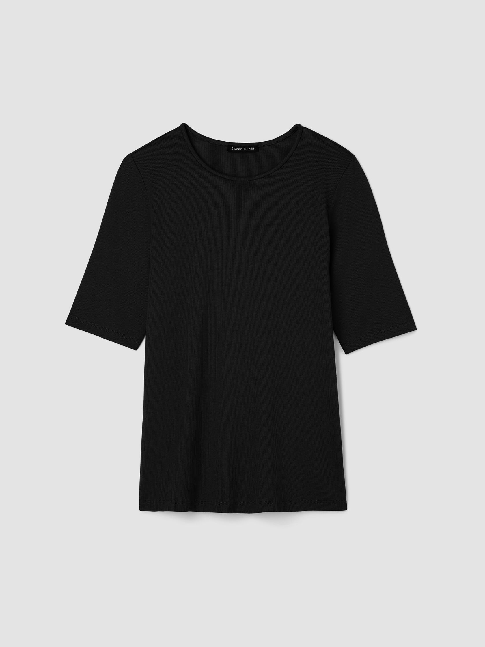 Organic Cotton Stretch Rib Crew Neck Tee