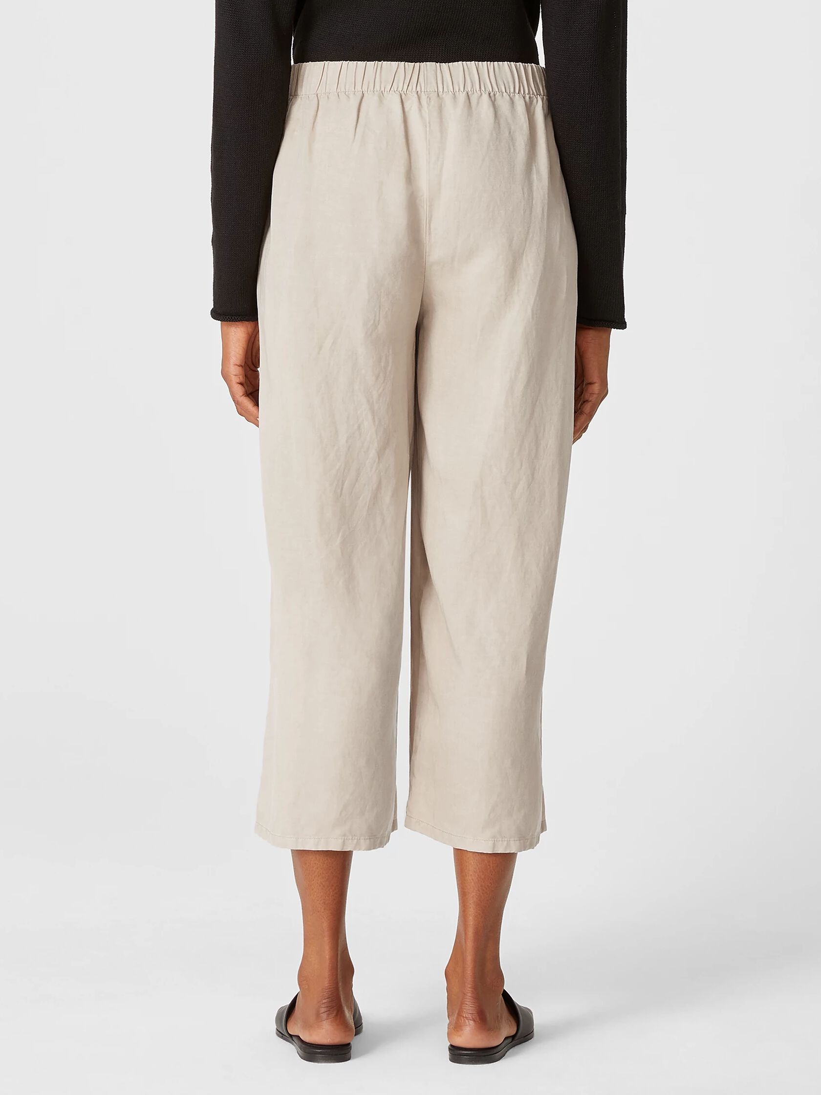 Linen Blend Wide-Leg Pant