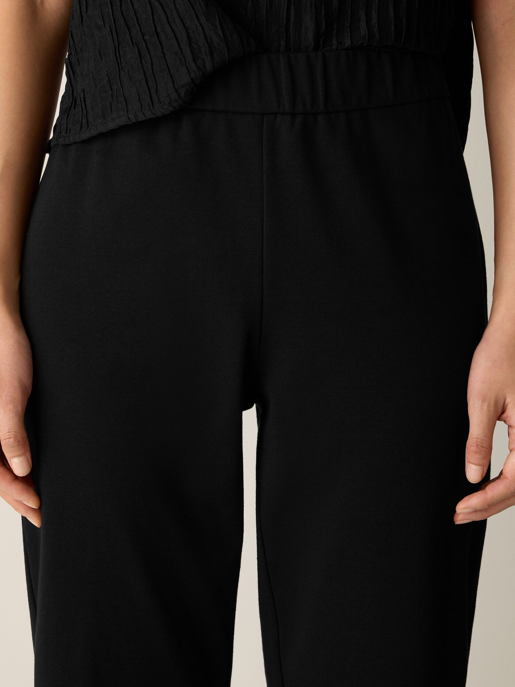 Cotton Blend Ponte Straight Pant