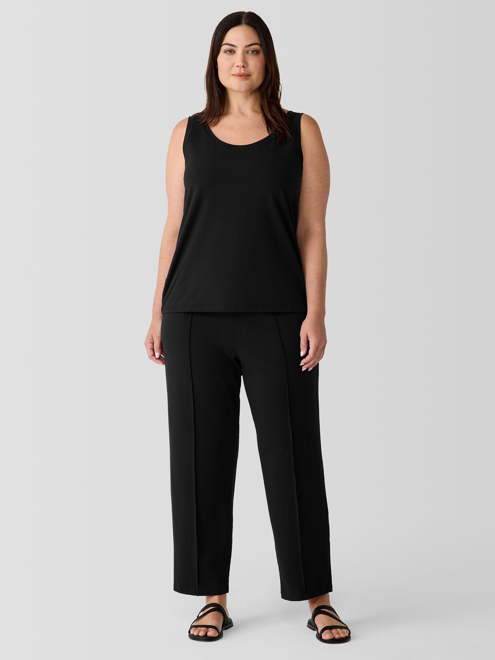 Pima Cotton Stretch Jersey Pintuck Pant
