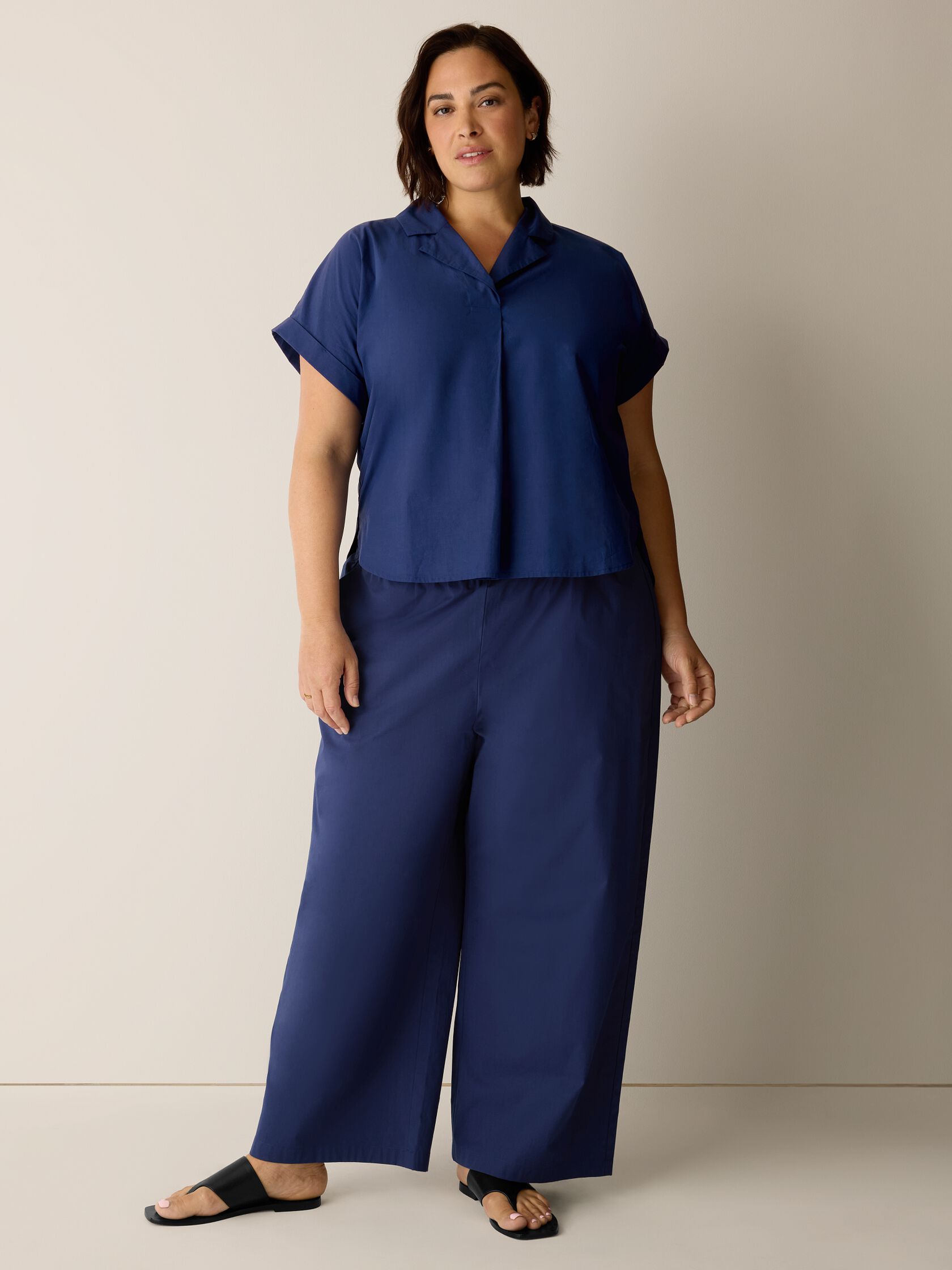 Organic Cotton Poplin Notch Collar Shirt