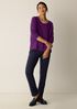 Peruvian Cotton Blend Jewel Neck Top