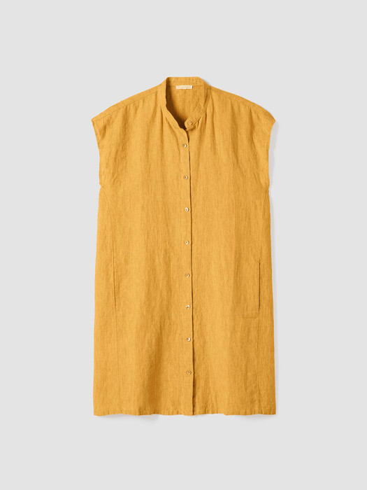 Washed Organic Linen Delave Shirtdress