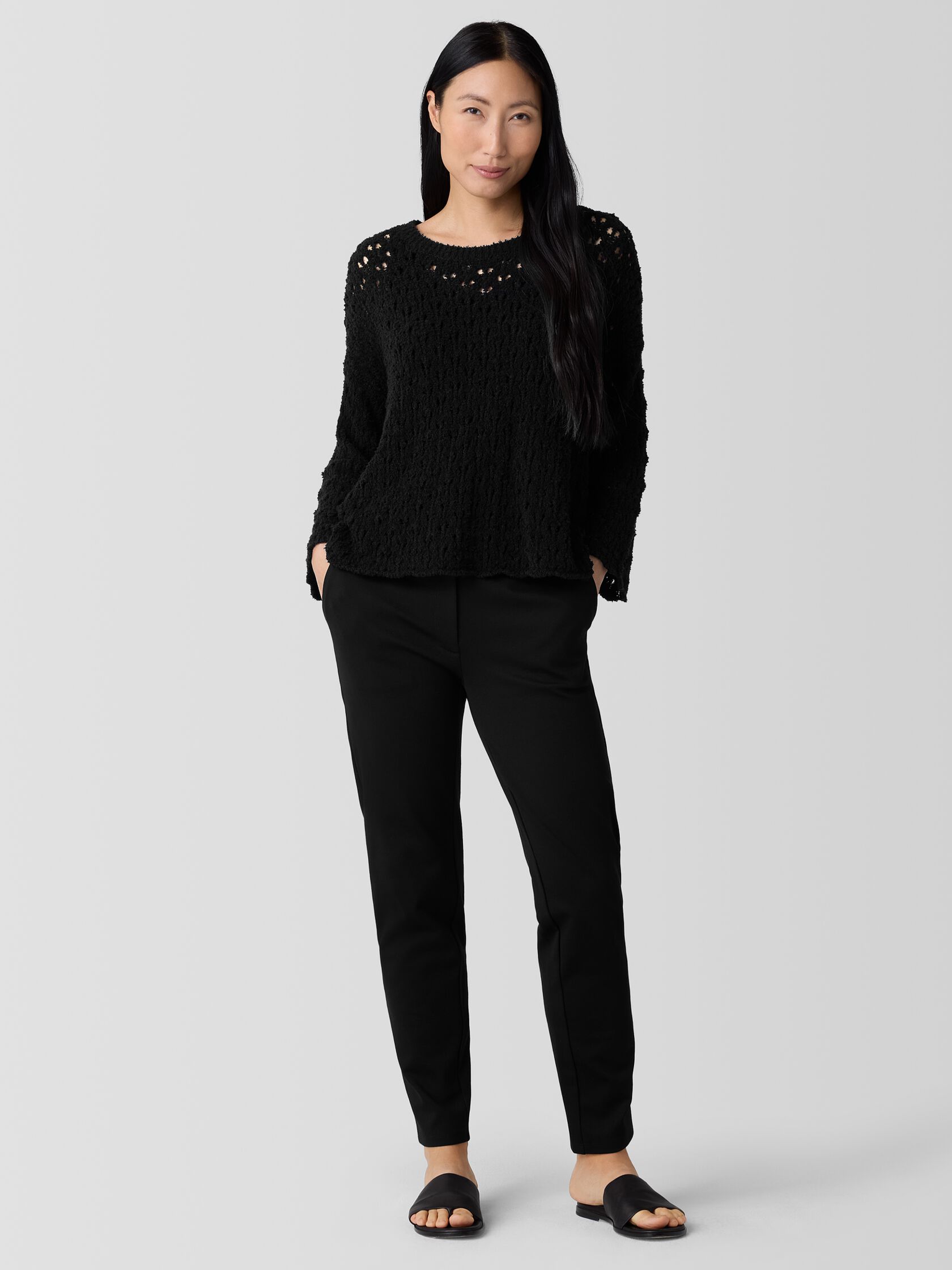 Washable Flex Ponte Tapered Trouser Pant