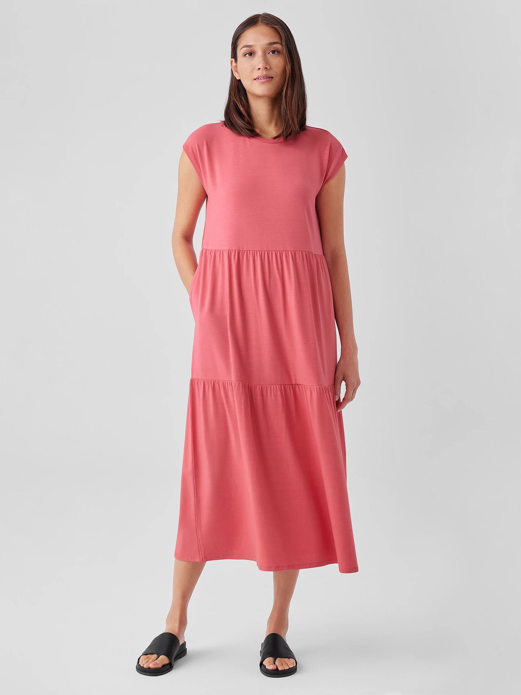 Stretch Jersey Knit Tiered Dress
