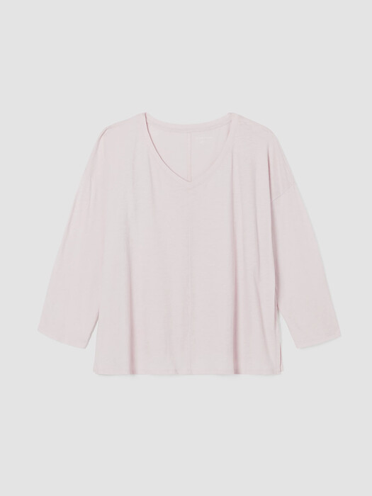 Organic Cotton Slub V-Neck Top