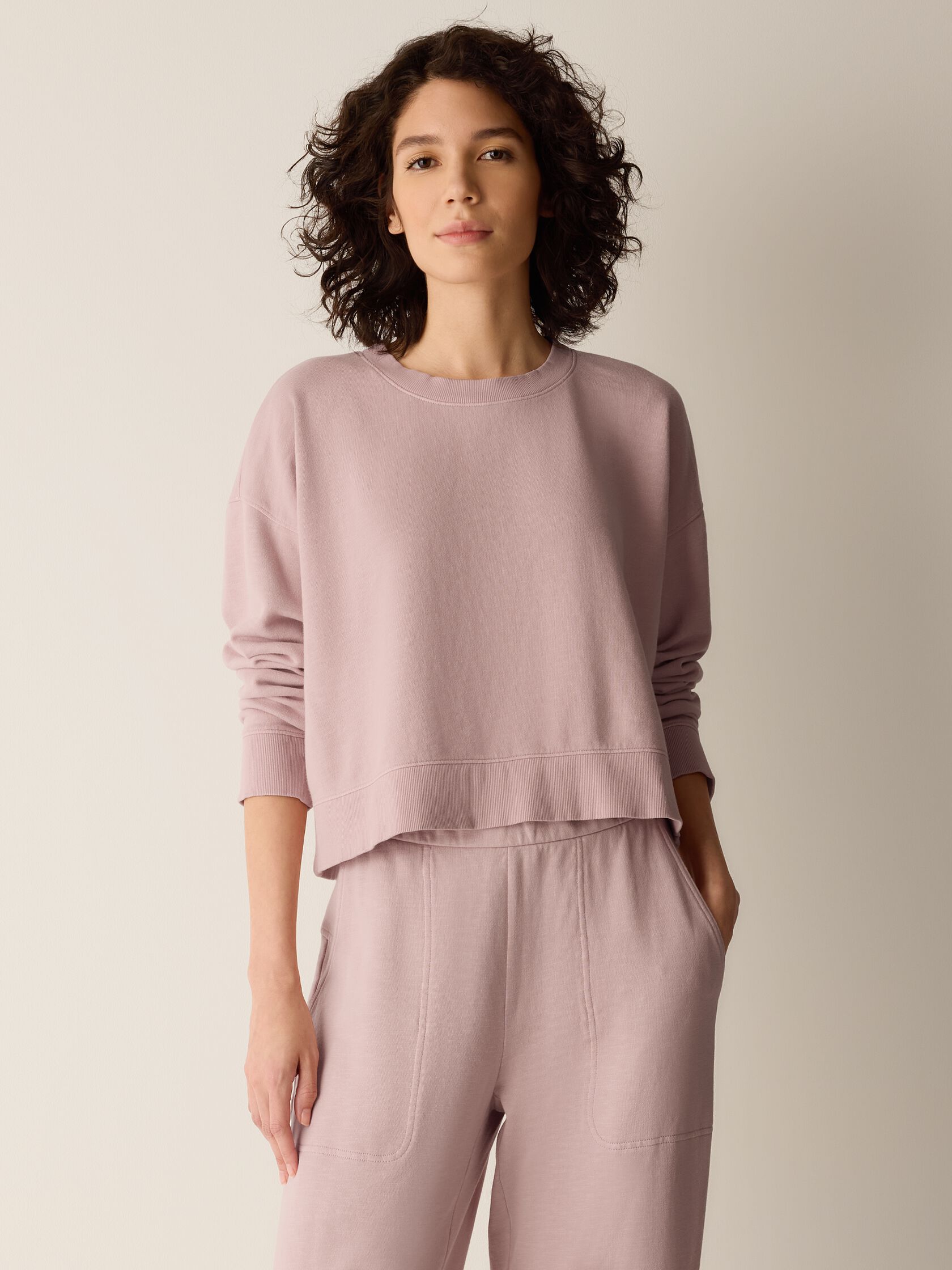 Garment-Dyed Organic Cotton Terry Cropped Box-Top