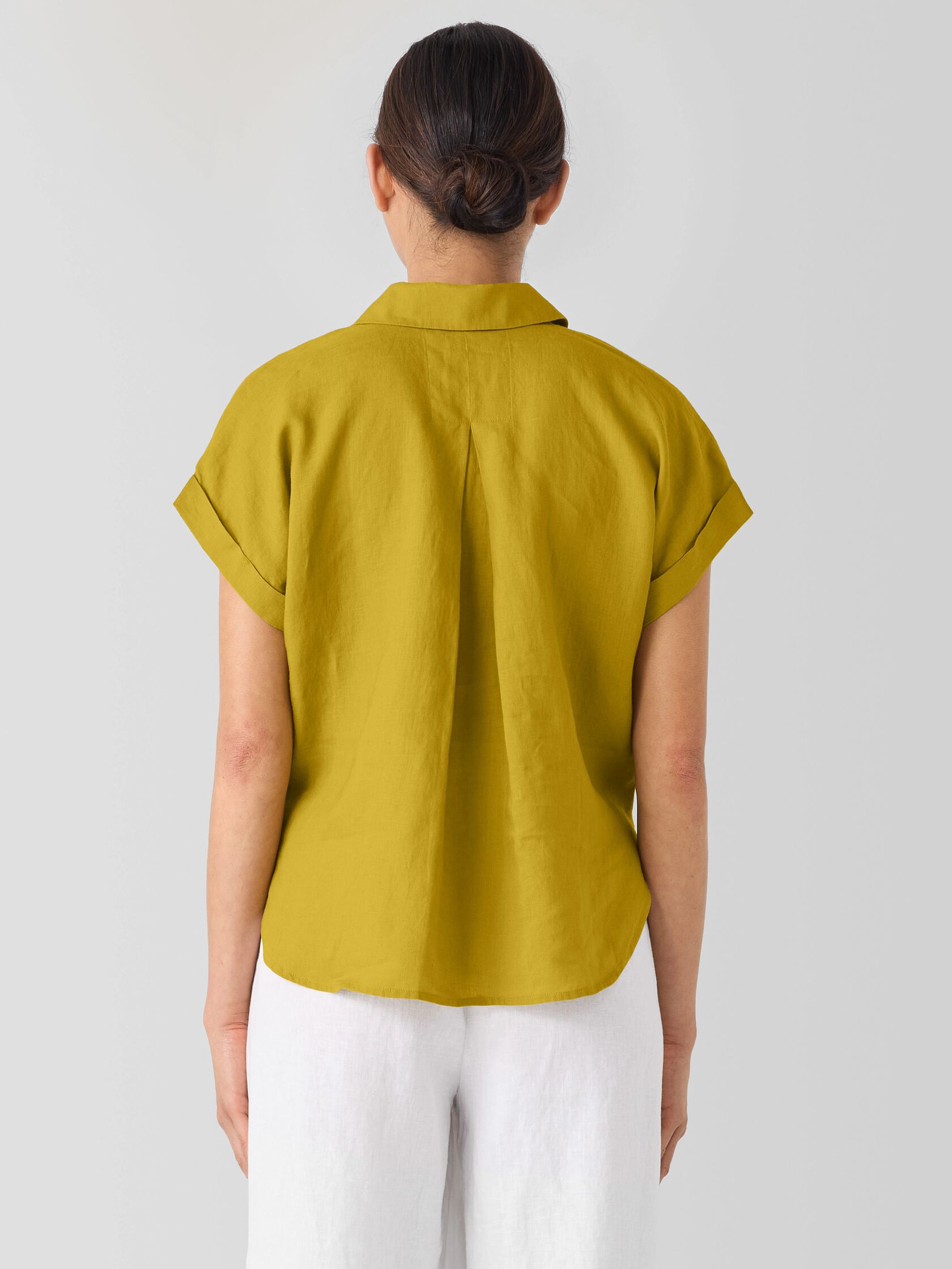 Organic Handkerchief Linen Notch Collar Top