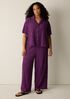 Woven Pliss&eacute; Wide-Leg Pant