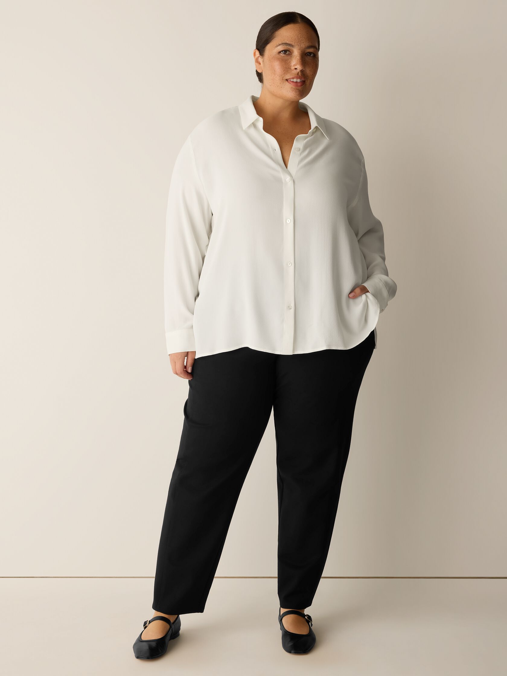 Washable Flex Ponte Tapered Trouser Pant