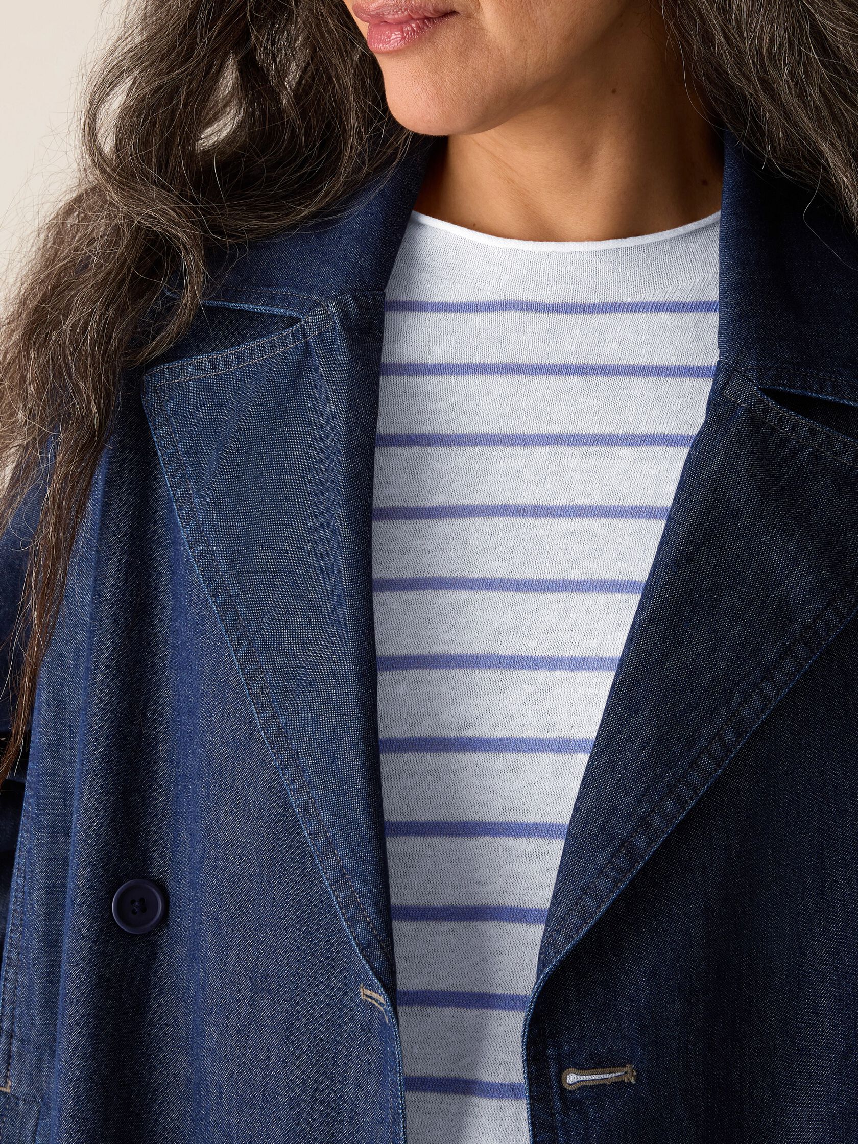 Lightweight Organic Cotton Denim Trench Coat