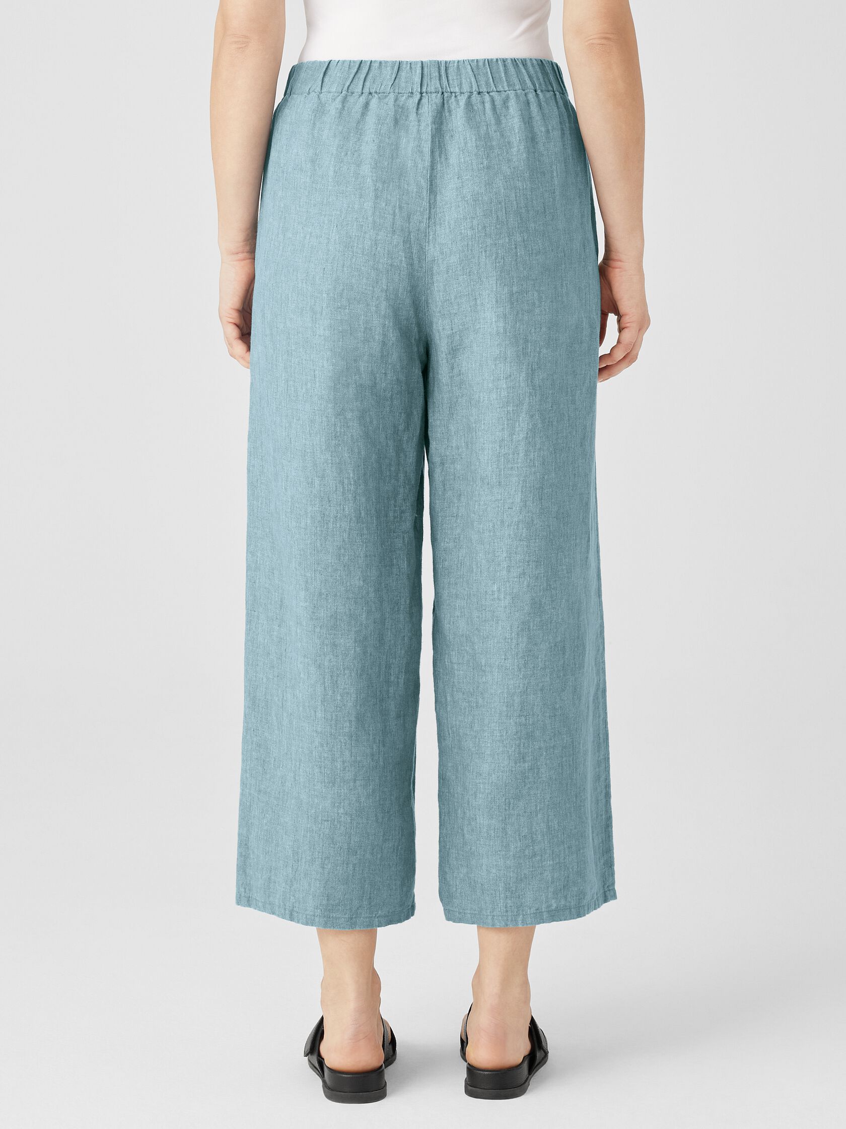 Washed Organic Linen Délavé Wide-Leg Pant