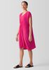 Silk Georgette Crepe V-Neck Dress