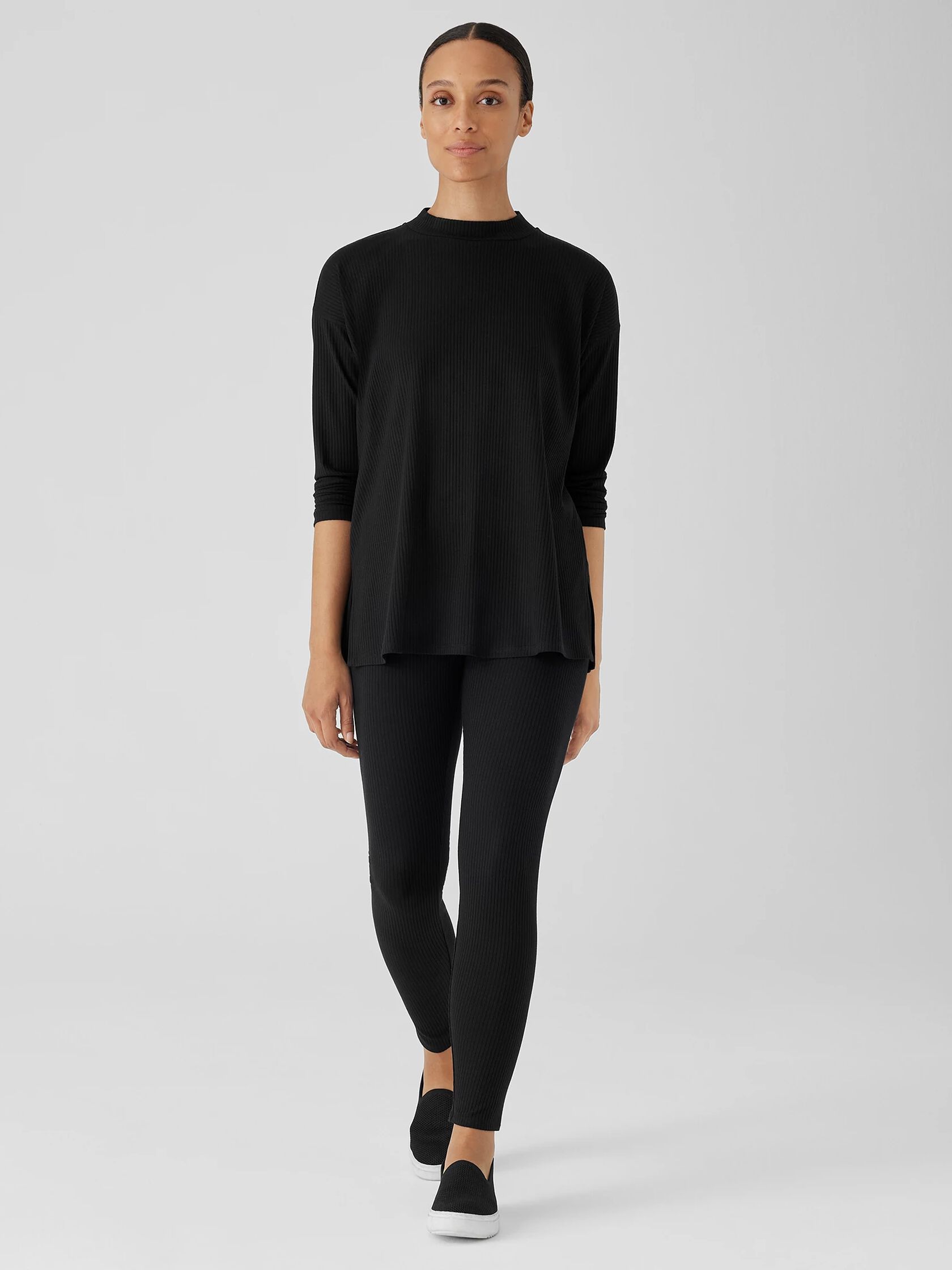 Cozy Stretch Rib Crew Neck Top